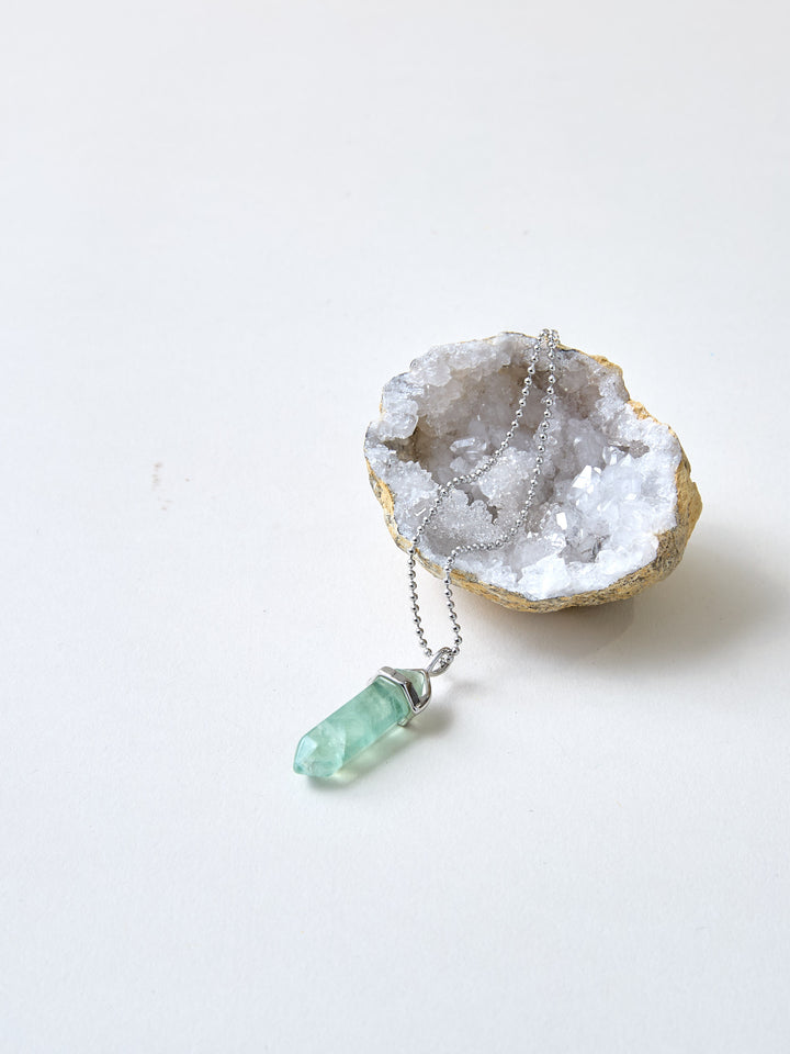 Fluorit Halskette versilbert