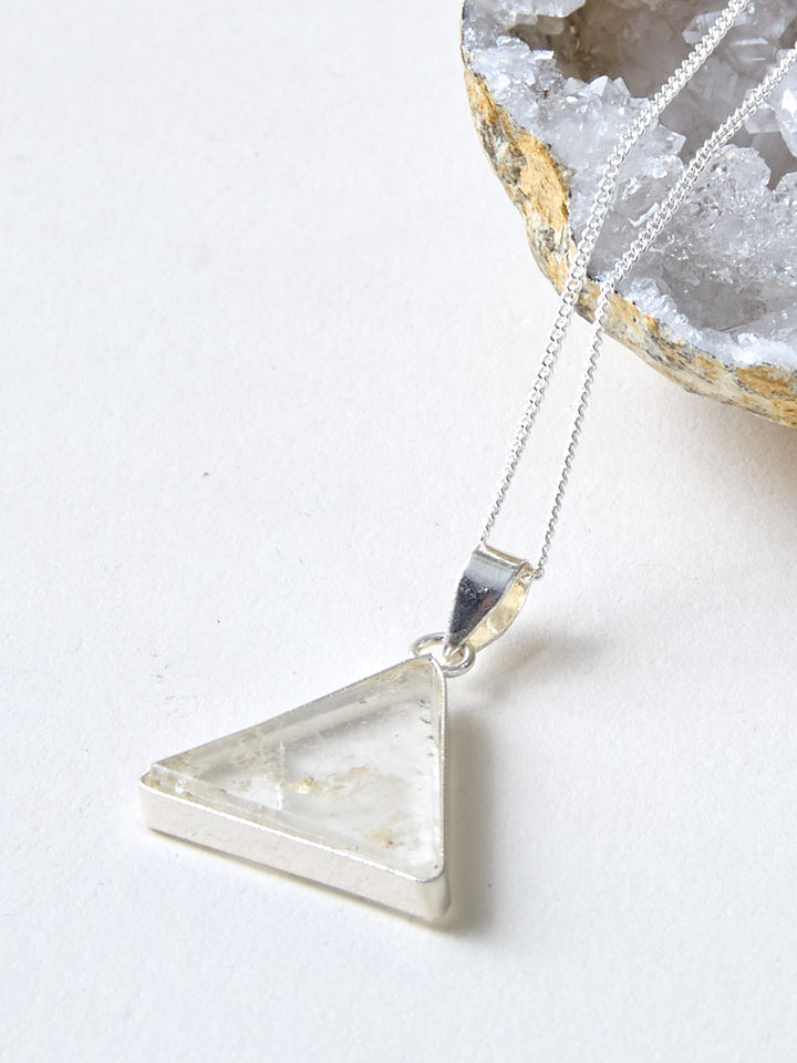 Bergkristall Kette versilbert