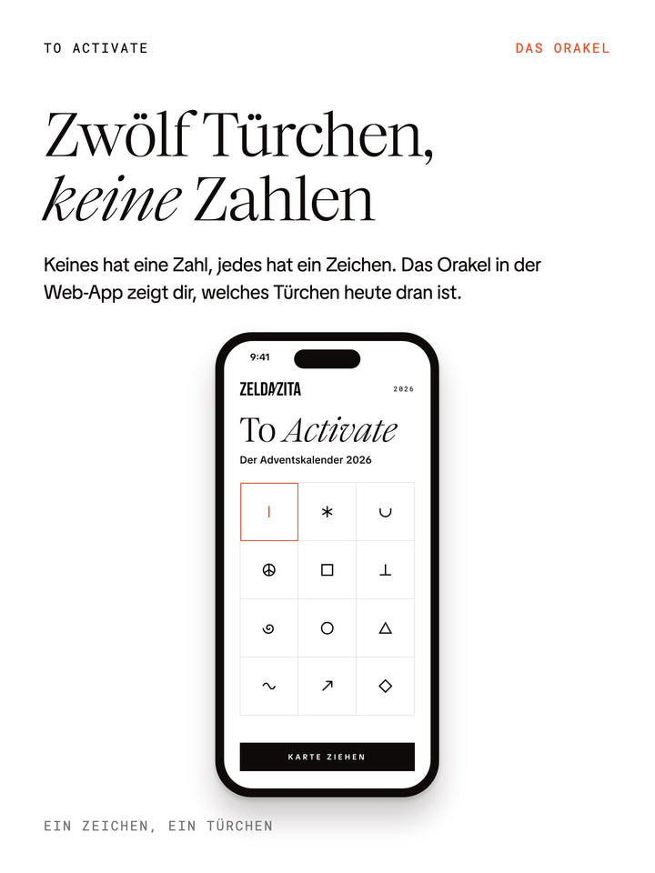 TO ACTIVATE · Der Zelda/Zita Adventskalender 2026