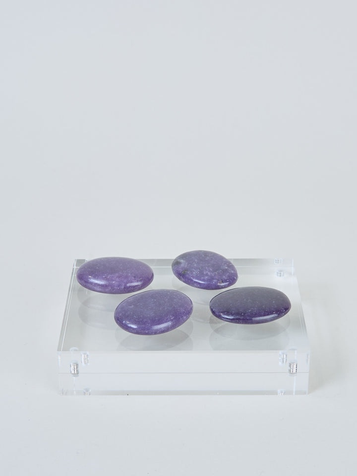 Lepidolith AA Trommelstein flach