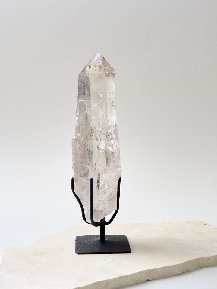 Rauchquarz Spitze in Ständer