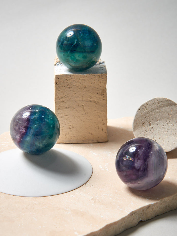 Regenbogen Fluorit Kugel