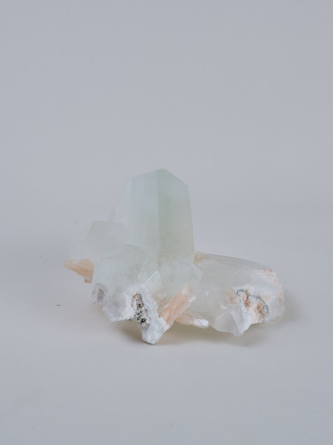 Apophylith Stufe grün mit Stilbite