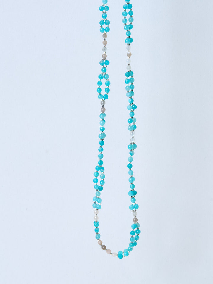 Tantric Necklace Amazonit Mondstein Silber