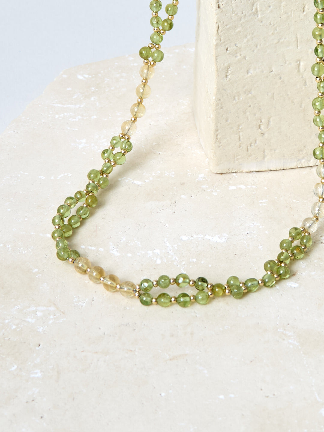 Tantric Necklace Peridot/Citrin Gold filled