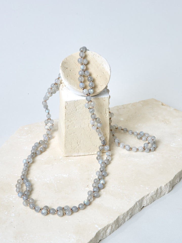 Tantric Necklace Labradorit Rosegold midi
