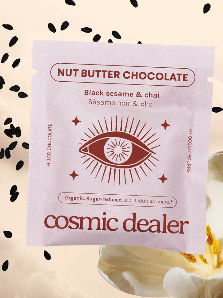 High Vibes raw dark Chocolate Black Sesame & Chai
