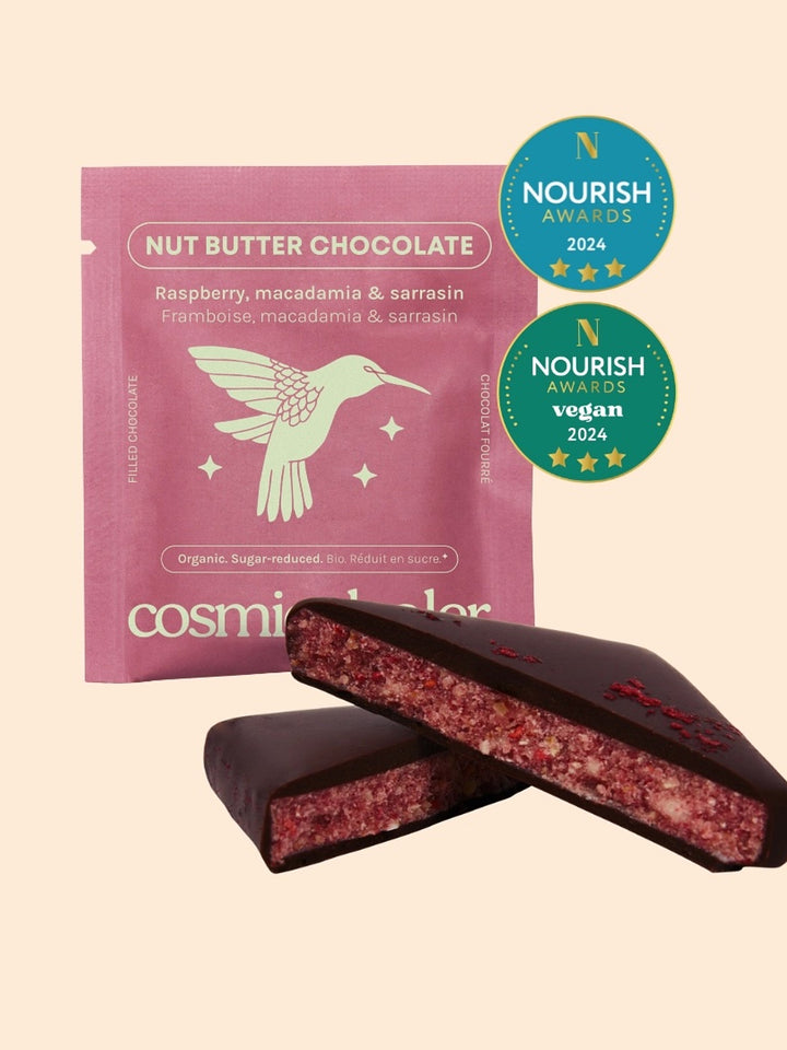 High Vibes raw dark Chocolate Raspberry & Buckwheat