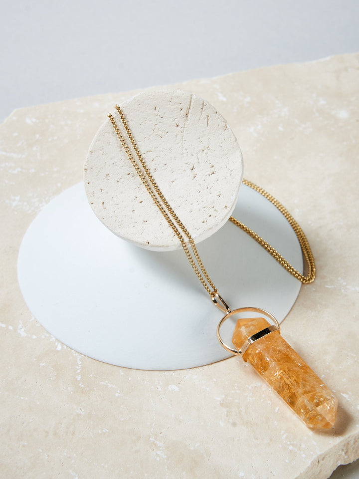 Citrin Pendel Kette