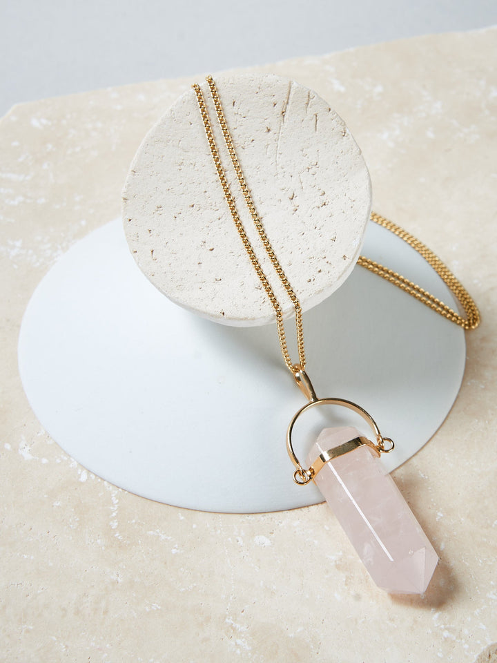 Rosenquarz Pendel Kette