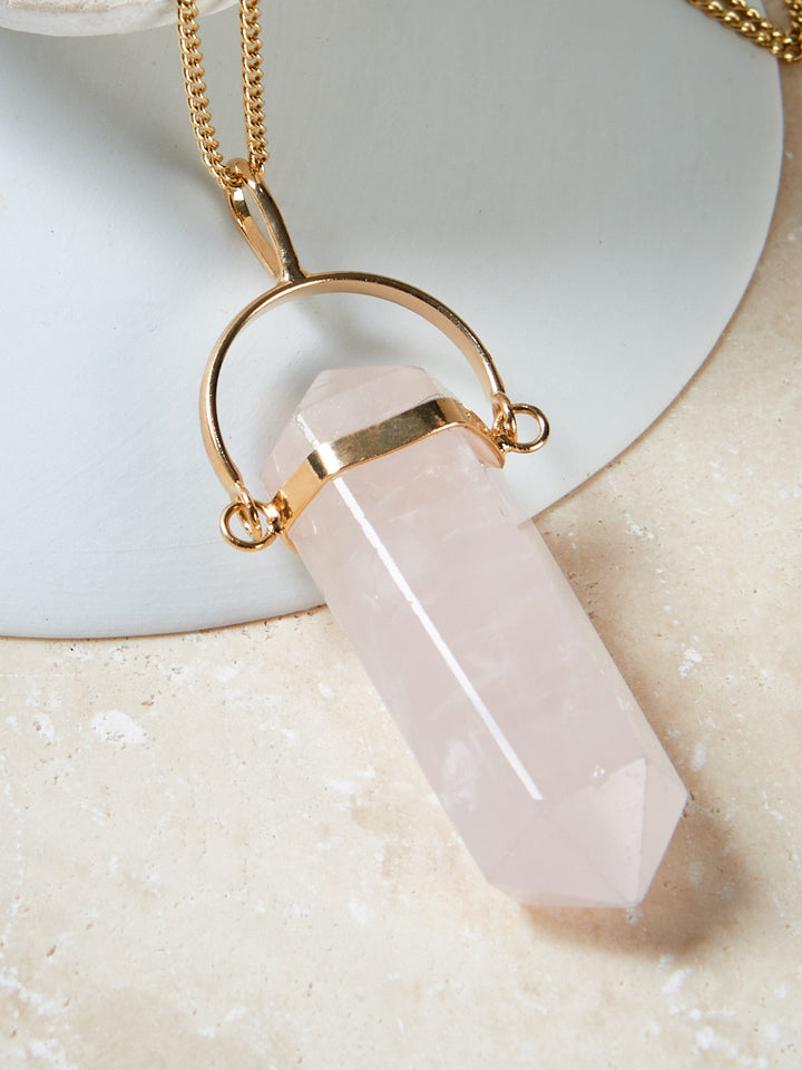 Rosenquarz Pendel Kette