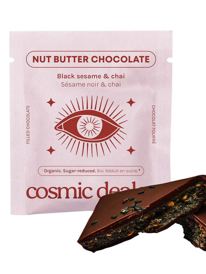 High Vibes raw dark Chocolate Black Sesame & Chai