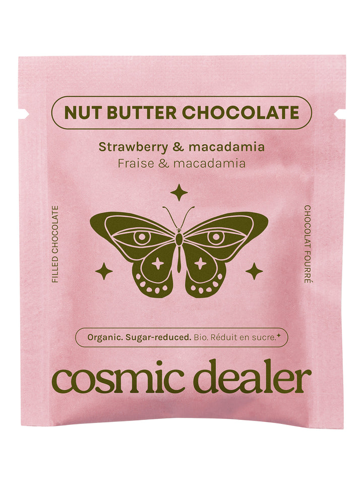 High Vibes raw dark Chocolate Strawberry & Macadamia