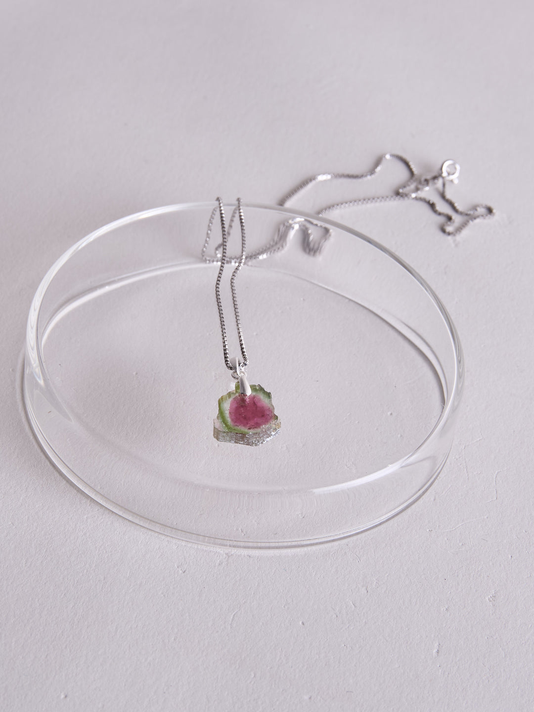 Wassermelonen Turmalin Anhänger, Silber